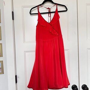 Anthropologie Girls From Savoy Becca Silk Dress Womens 4 Ruffle Straps Missing B